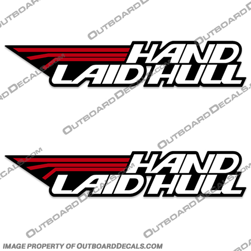 Javelin Hand Laid Hull Boat Decals (Set of 2) javelin, hand, laid, hull, hand laid hull