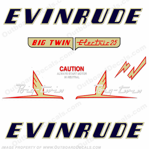 Evinrude 1954 25hp Electric Decals INCR10Aug2021