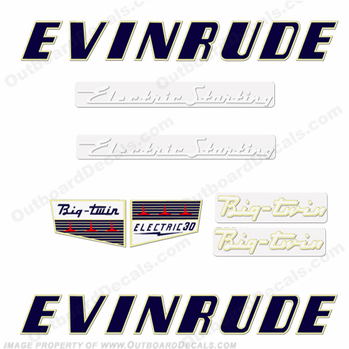 Evinrude 1956 30hp Electric Decal Kit INCR10Aug2021