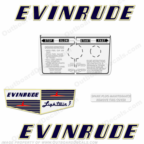 Evinrude 1955 3hp Decal Kit INCR10Aug2021