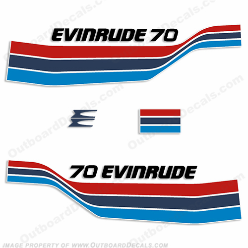 Evinrude 1977 70hp Decal Kit INCR10Aug2021