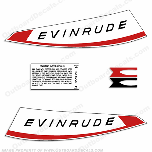 Evinrude 1967 9.5hp Decal Kit INCR10Aug2021