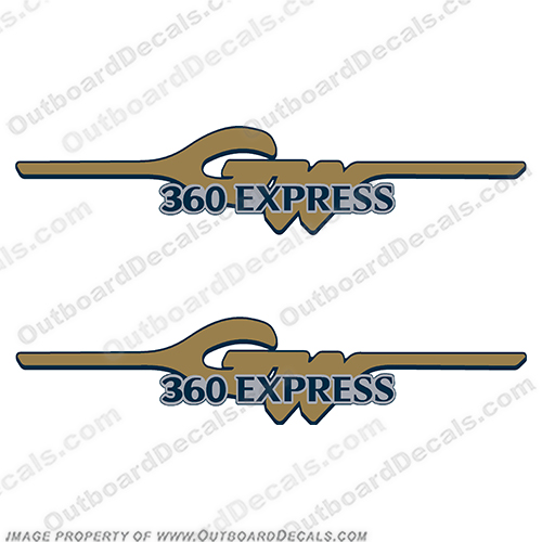 Grady White 360 Express Logo Decals  grady, white, 360, express, boat, cabin ,decal, sticker, kit, set