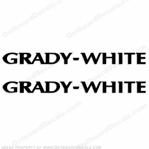 Grady White Boat Logo Decals - Any Color! gradywhite,grady,white,any,color,single,decal,decals,set,stickers,outboard