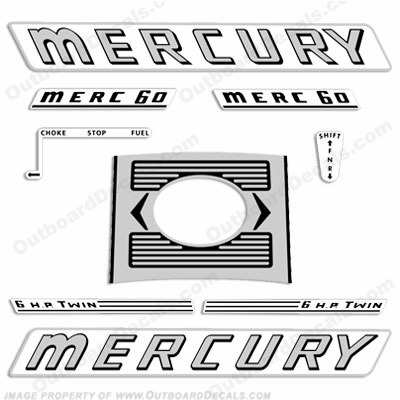 Mercury 1961 6HP Outboard Engine Decals INCR10Aug2021