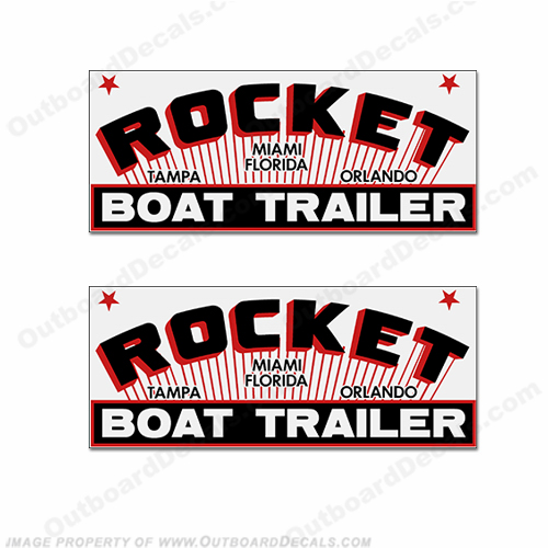 Rocket Boat Trailer Decals (Set of 2) INCR10Aug2021