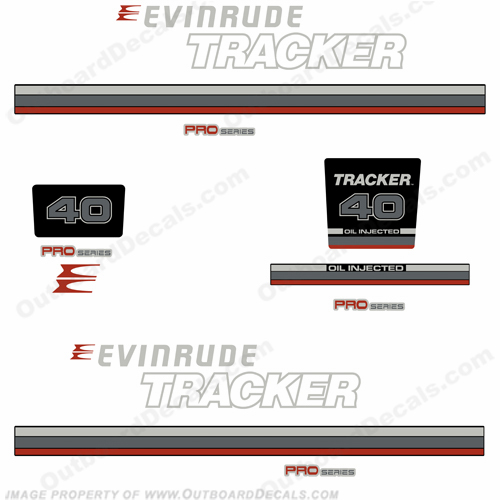 Evinrude 1981 Tracker 40hp Decal Kit - Red INCR10Aug2021