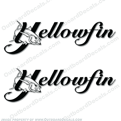 Yellowfin Boat Logo Decal (set of 2) - Any Color! edge, water, color, yellow, fin, INCR10Aug2021